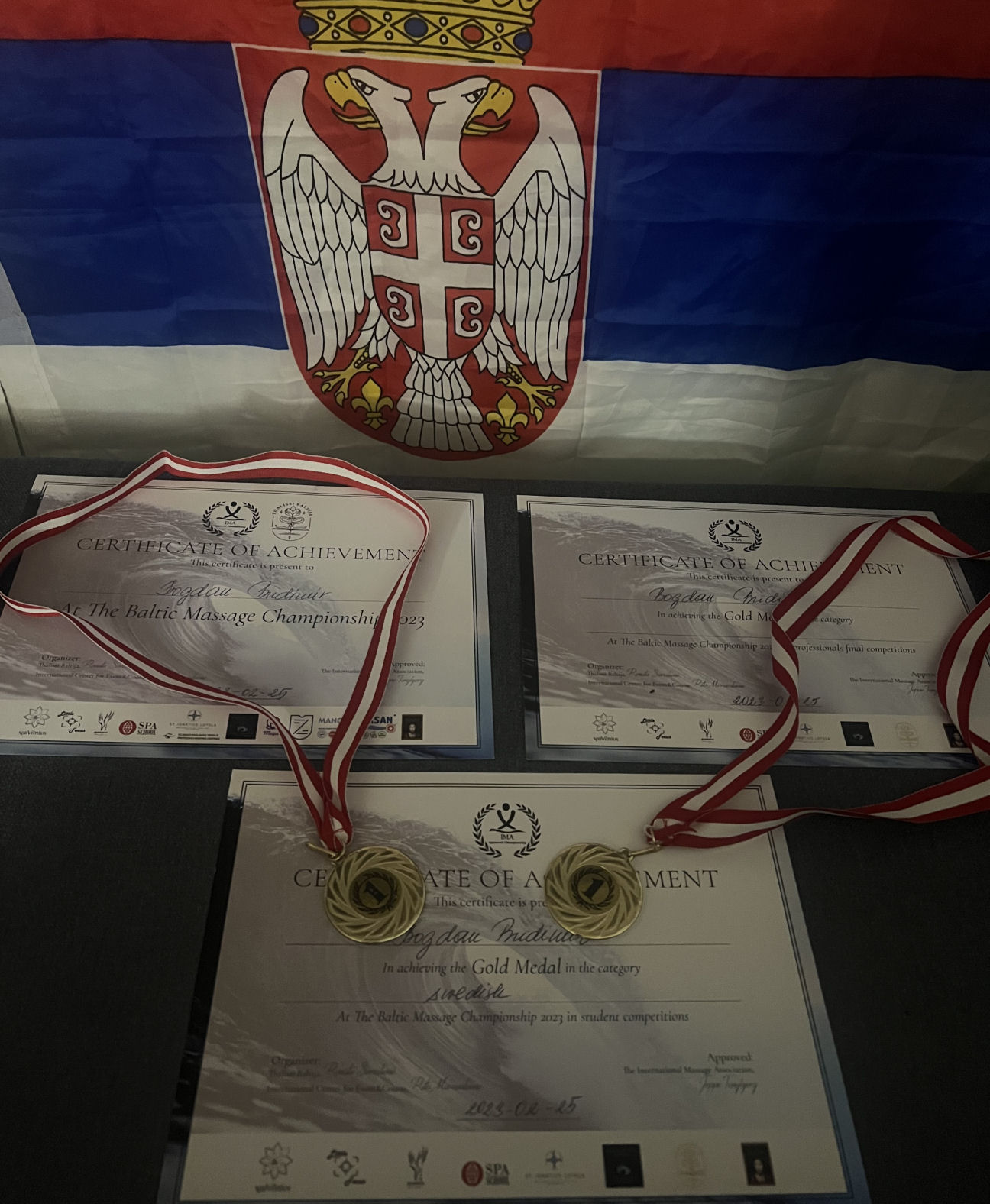 Baltičko takmičenje masaža (Prvo mesto u kategoriji "švedska masaža" i prvo mesto celog šampionata)